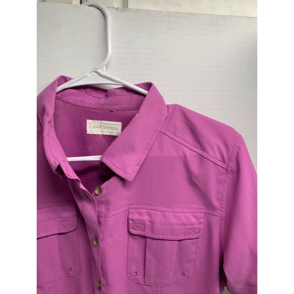 Guide Series Womens Size Medium Purple Gander Mountain Short Sleeve Purple Butto - Picture 2 of 4